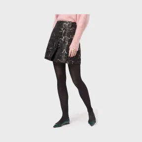 安普里奥·阿玛尼/Emporio Armani 提花丝缎长颈鹿图案绉绸迷你裙 35416525va