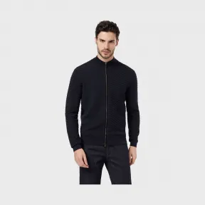 乔治阿玛尼/Giorgio Armani 楼梯布线迹全拉链剪羊毛开衫 39994013fk