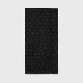 乔治阿玛尼/Giorgio Armani 通体标识羊毛和真丝围巾 46654710av