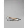 乔治阿玛尼/Giorgio Armani 液体金属感皮革尖头芭蕾鞋 11510826mc