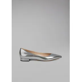 乔治阿玛尼/Giorgio Armani 液体金属感皮革尖头芭蕾鞋 11510826mc