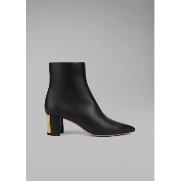 乔治阿玛尼/Giorgio Armani 细褶鞋跟小牛皮踝靴 11565717hf