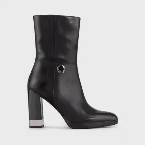 安普里奥·阿玛尼/Emporio Armani 方形鞋跟皮质短靴 11756222nw