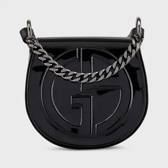 乔治阿玛尼/Giorgio Armani 漆皮单肩包带压印 GA 标识 45474902gl