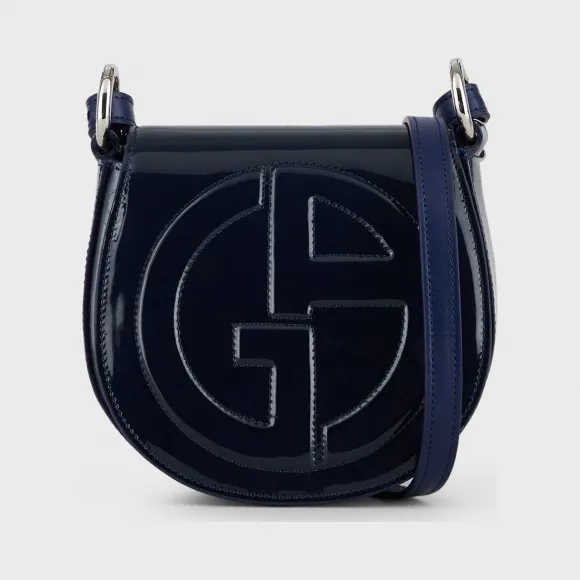 乔治阿玛尼/Giorgio Armani 漆皮单肩包带压印 GA 标识 45474901tf