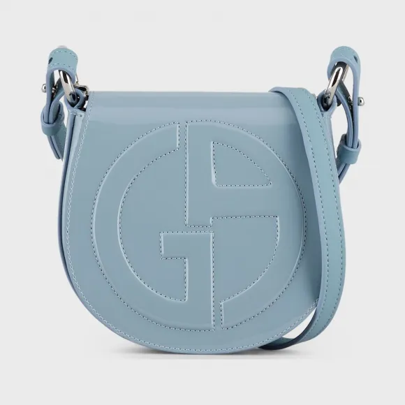 乔治阿玛尼/Giorgio Armani 漆皮单肩包带压印 GA 标识 45474897hl