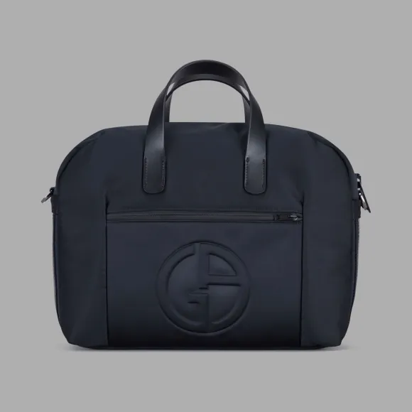 乔治阿玛尼/Giorgio Armani 凸印徽标和双色饰带公文包 45442083da