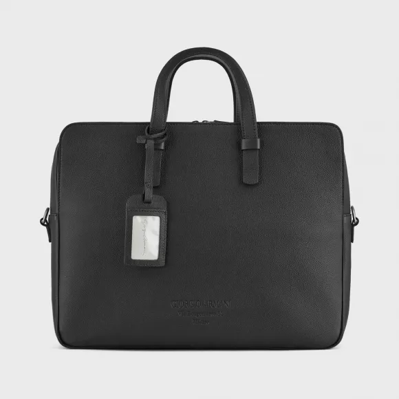 乔治阿玛尼/Giorgio Armani 配肩带全粒面皮革公文包 45474847gi