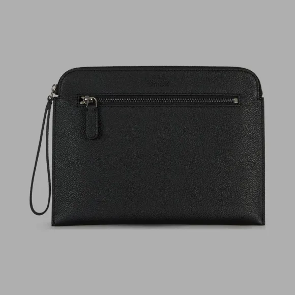 乔治阿玛尼/Giorgio Armani 配拉链袋粒面皮整理袋 46622552vn