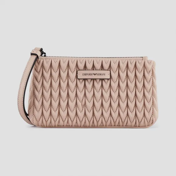 安普里奥·阿玛尼/Emporio Armani 饰蝴蝶结和水滴绗缝图案小型手提袋 46634573he