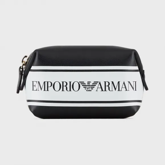 安普里奥·阿玛尼/Emporio Armani 标识饰带人造纳帕皮化妆包 46660383gx