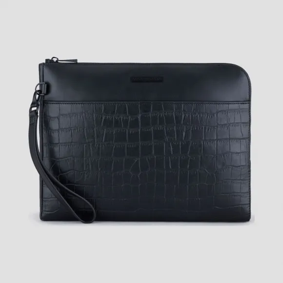 安普里奥·阿玛尼/Emporio Armani 鳄鱼纹与光面皮革公文包 45435988ge