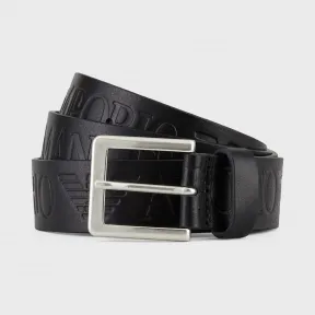 安普里奥·阿玛尼/Emporio Armani 徽标款水波纹皮革腰带 46596450ig