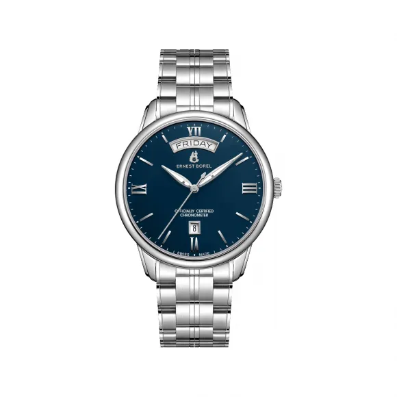 依波路/Ernest Borel 复古系列 41.00 MM 316L精钢表壳 自动机械机芯 男表 E0710G0B-CS6S