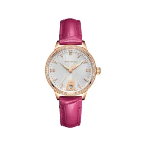 依波路/Ernest Borel 真挚系列 32.00MM 316L精钢IP电镀玫瑰金 自动机械机芯 女表 N0519L0B-MD4L