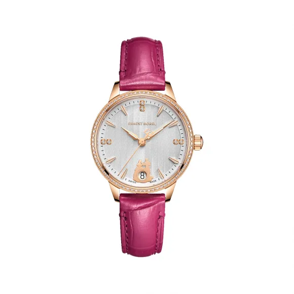 依波路/Ernest Borel 真挚系列 32.00MM 316L精钢IP电镀玫瑰金 自动机械机芯 女表 N0519L0B-MD4L