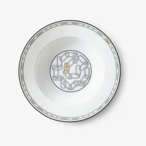 芬迪/Fendi Fendi O’Lock餐盘两件装白色瓷质汤盘 7AC046ALW3F0GCE 8056582406251