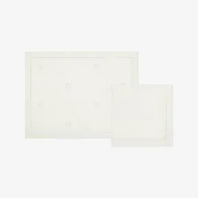 芬迪/Fendi FF餐桌摆设白色刺绣亚麻餐垫和餐巾 7AC073AM4DF1JL5 8056582432649