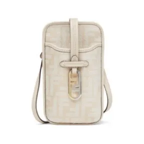 芬迪/Fendi 手机皮套-米色FF卡其布料口袋 7AS131ALG7F1I0V