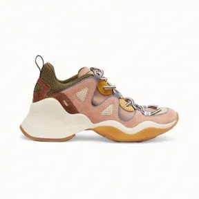 芬迪/Fendi 粉红色麂皮低帮鞋 8E7043A8P4F18S3