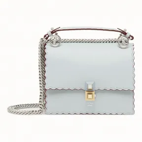 芬迪/Fendi KAN I SMALL_灰色皮革迷你手袋 8M0381 A18 QF07ML