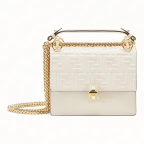 芬迪/Fendi KAN I SMALL_白色皮质迷你手袋 8M0381 A41 7F0VWM