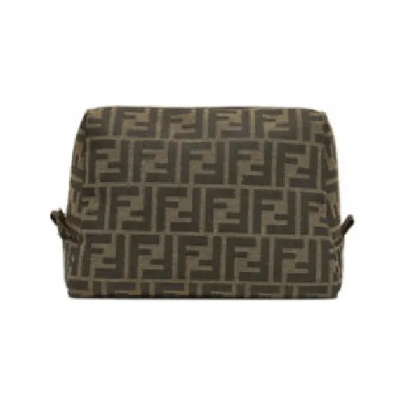芬迪/Fendi 中号化妆包 - 棕色布料化妆包 8N0171AKBIF0XEC