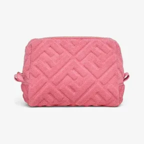 芬迪/Fendi 粉红色毛巾布材质化妆包 8N0172ABVQF082F