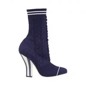芬迪/Fendi 女士海军蓝色BOOTS纱线靴子 8T6514 OD8 F08UN