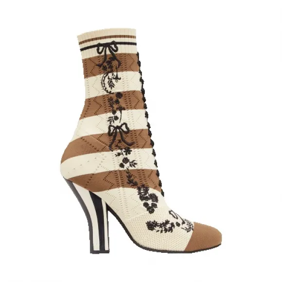 芬迪/Fendi 女士巧克力色BOOTS纱线靴子 8T6514 ODC F09HJ
