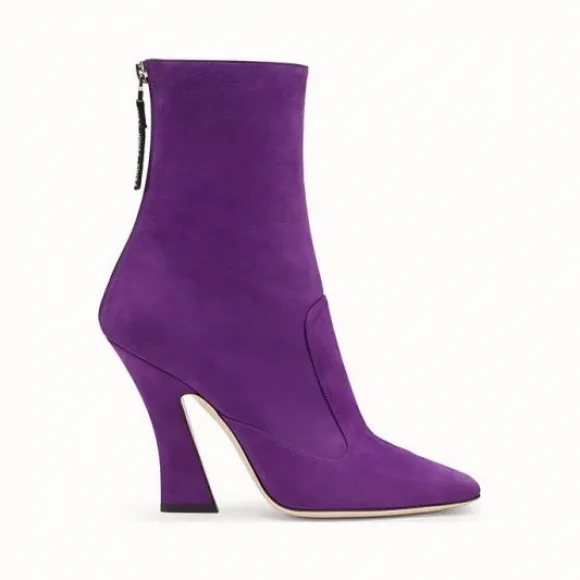 芬迪/Fendi 紫色正绒面革短靴 8T69403TYF03BT