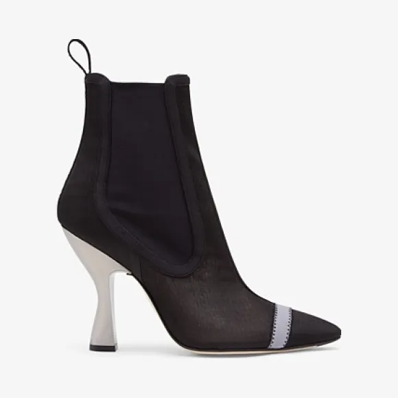 芬迪/Fendi 黑色网眼布短靴 8T6957A8CDF17S7