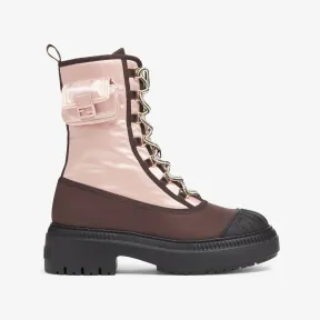 芬迪/Fendi Domino-粉红色尼龙机车靴-女士长靴及短靴 8T8381ALJ0F1JFW 8056582316420