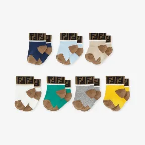 芬迪/Fendi 拼色棉质婴儿袜子套装 BFN031-ACPF-F0ZA0