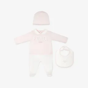 芬迪/Fendi 粉红色平纹布Fendi Roma套装-婴儿套装 BUK0968RAF0C11 8056582444871