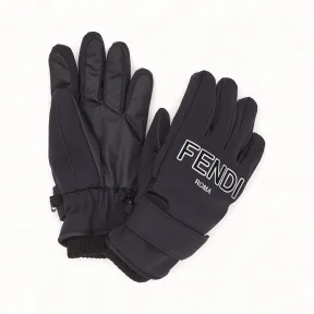 芬迪/Fendi 女士 黑色高科技布料手套 FAD018A8WZF0GME