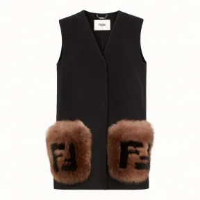 芬迪/Fendi 背心_黑色羊毛背心 FF8524 A5G OF0GME