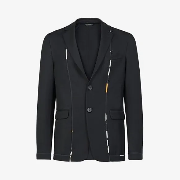 芬迪/Fendi 黑色斜纹休闲西装 FJ0128ABA4F0QA1