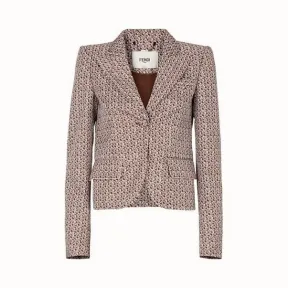 芬迪/Fendi 粉红色和棕色真丝休闲西装 FJ7041A9FGF19ES