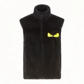 芬迪/Fendi 背心_黑色貂毛背心 FMH024 A7V KF0DIH