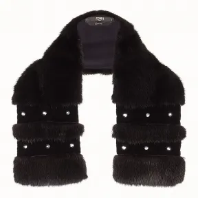 芬迪/Fendi 衣领_黑色貂毛领 FNG488 A6G GF0GME