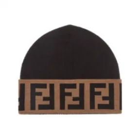 芬迪/Fendi 无檐便帽 - 黑色羊毛帽 FXQ955AMR5F0ZC4