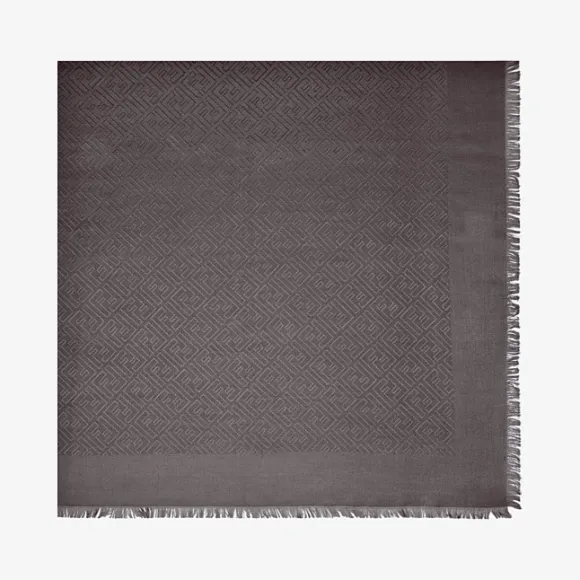 芬迪/Fendi FF披肩_灰色真丝和提花羊毛 FXT924 9EA F0XU3