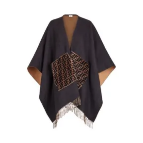 芬迪/Fendi 黑色羊绒和羊毛斗篷 FXX707A9VRF0QA1