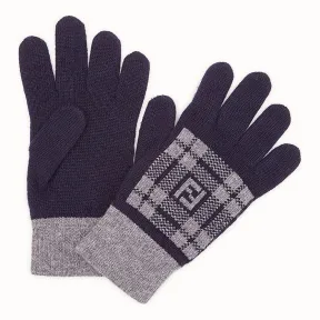 芬迪/Fendi 手套_蓝色羊毛手套 FXY010 A40 IF0QA2