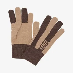芬迪/Fendi 棕色羊绒手套 FXY010ABCSF165S
