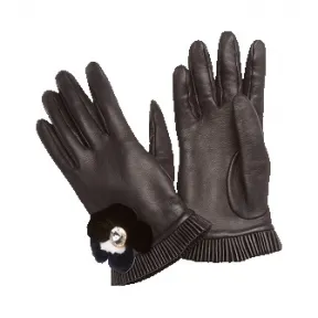 芬迪/Fendi 黑色女士GUANTO CORTO手套 FXY548 8NG F0QA1