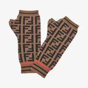 芬迪/Fendi FF经典图案无指手套 FXY555A3OVF0TM4