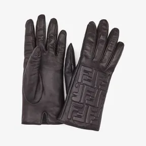 芬迪/Fendi 黑色纳帕皮革手套 FXY564AALWF0QA1