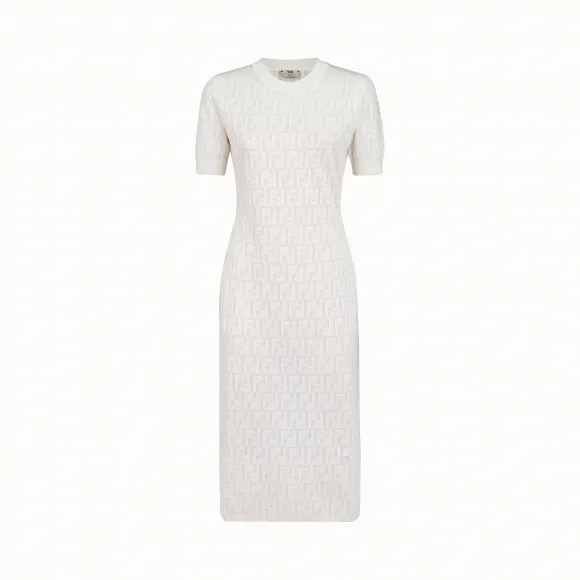 芬迪/Fendi 女士 白色棉质洋装 FZD772A8KKF0ZNM